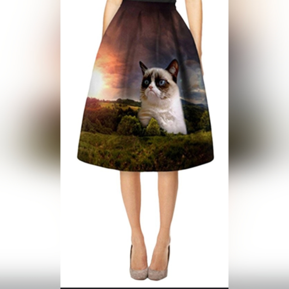 Out of print Grumpy Cat Midi skirt. Size M